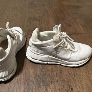 On Running Kids White Cloudnova Lightweight Sneakers